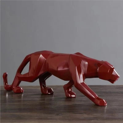 Modern Leopard Resin Desk Sculpture