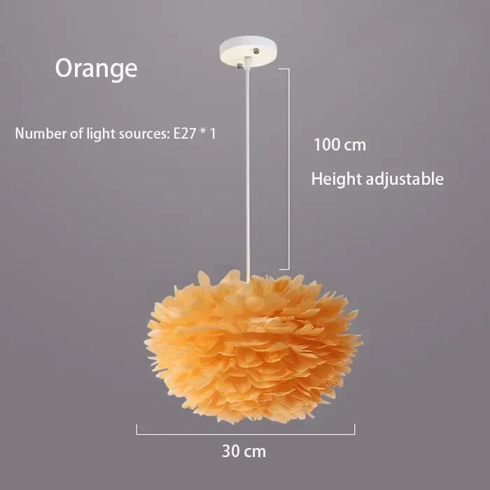 Chic Nordic Feather Drop Light with LED