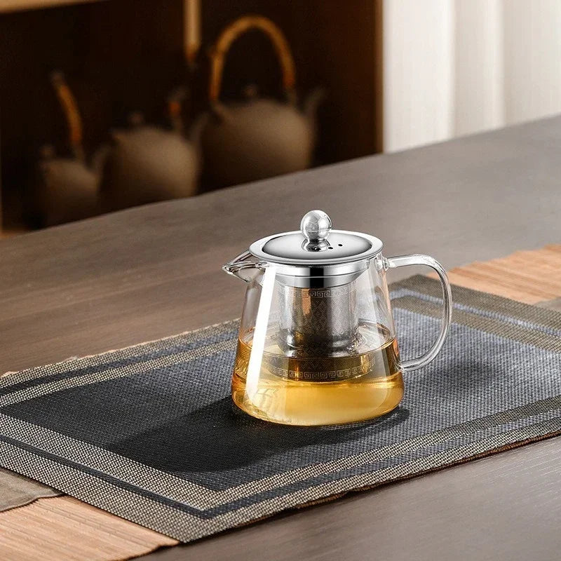 Large Capacity Glass Teapot with Stainless Steel Infuser