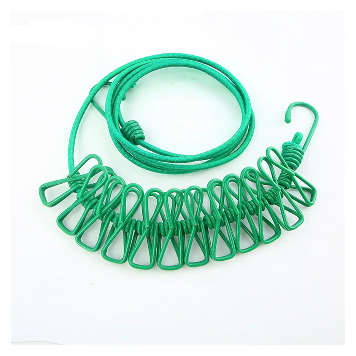 Portable Compact Travel Clothing Line with Clips