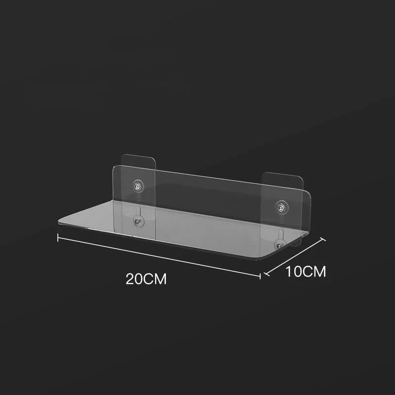 Clear Glass Wall Shelf for Bathroom and Kitchen - Halri