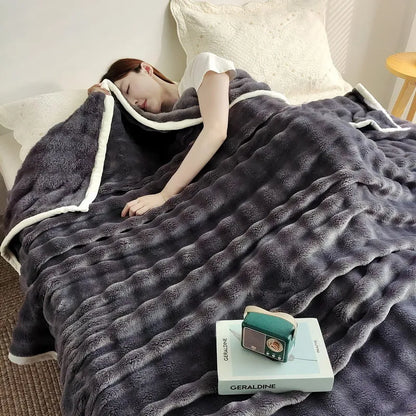 Plush Fleece Throw Blanket for Home and Travel