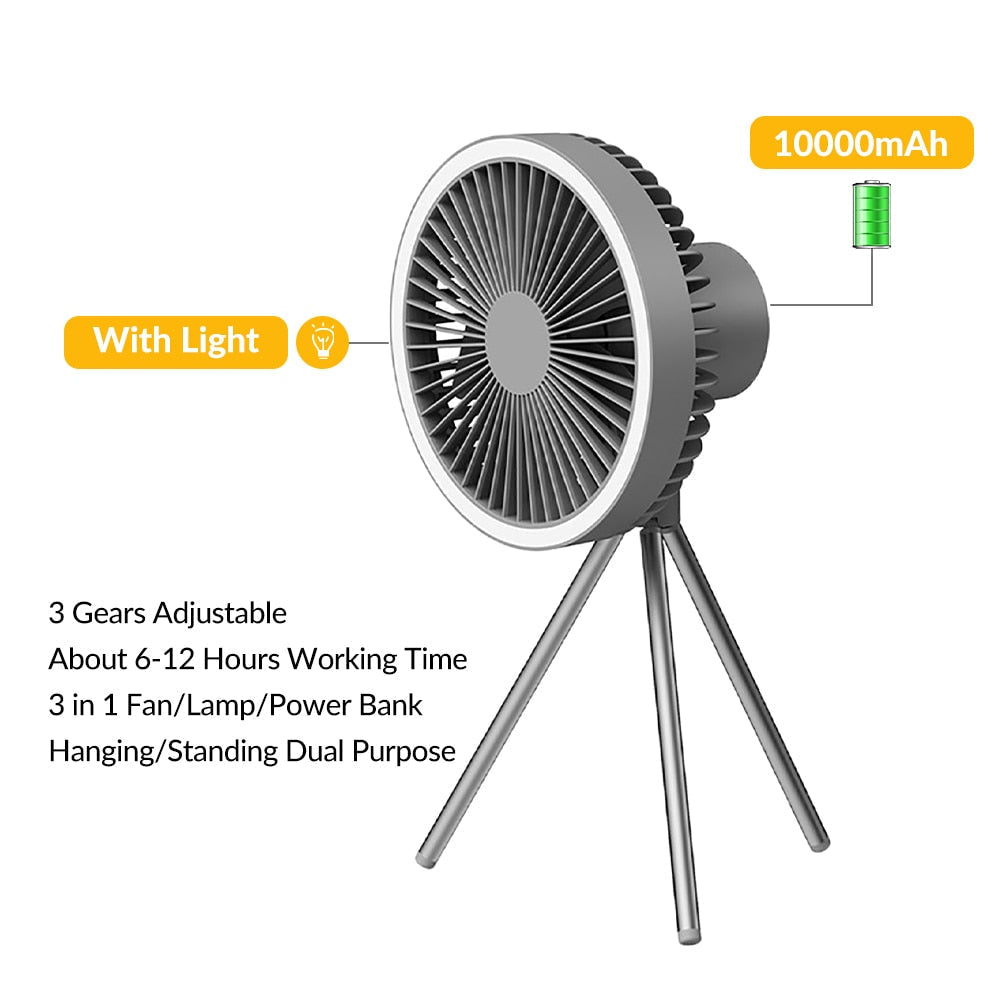 Compact Rechargeable Fan and LED Light - Halri