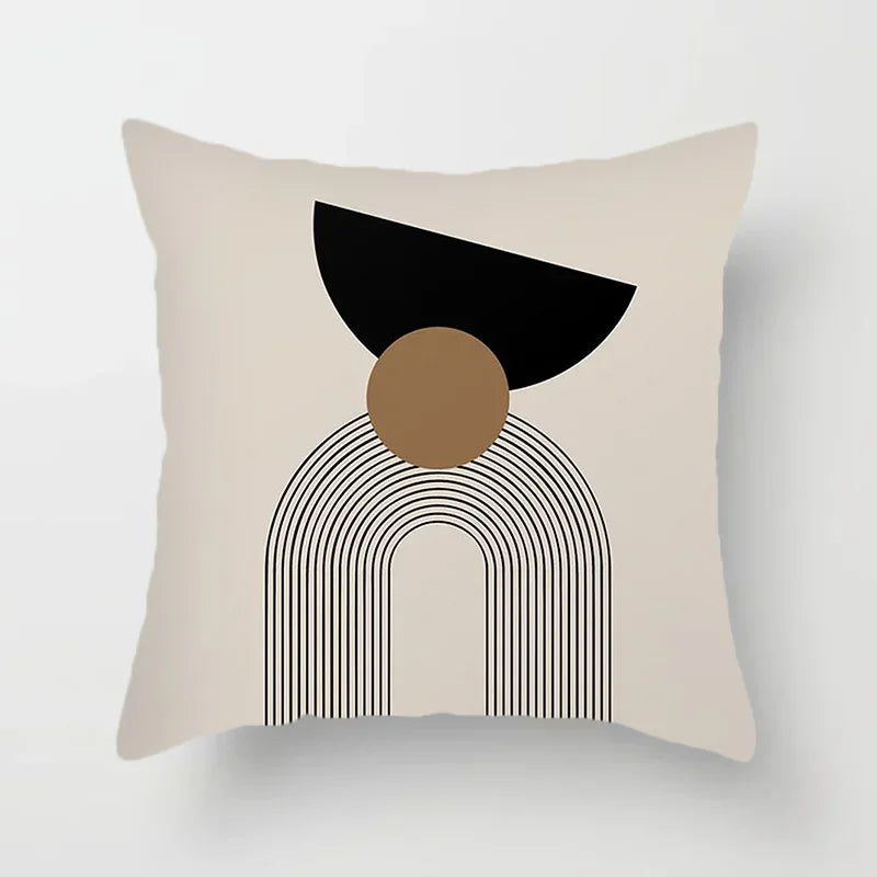Stylish Black White Abstract Throw Pillow Cover