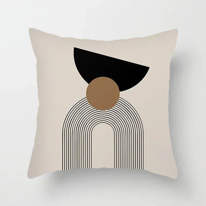 Stylish Black White Abstract Throw Pillow Cover