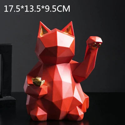 Minimalist Geometric Cat Figurine - Halri