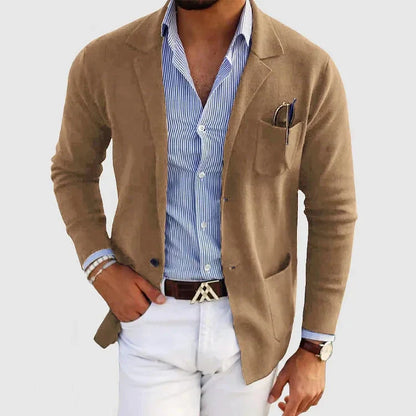 Classic Fit Men's Blazer with Button Pockets