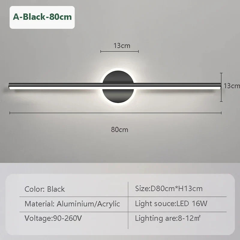 Stylish LED Wall Lamp | Black Gold | Adjustable Light