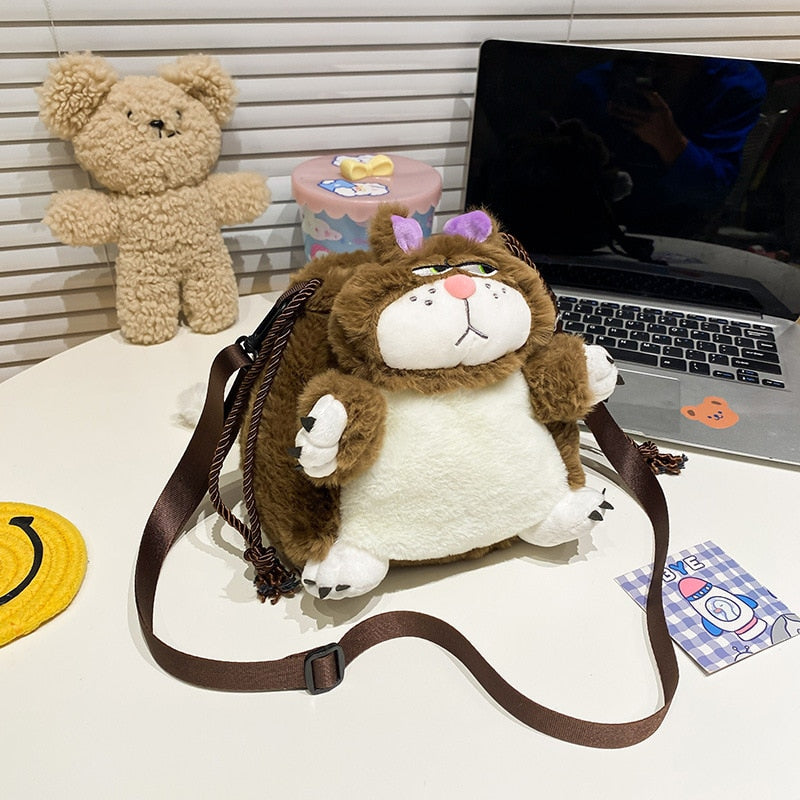 Fun Plush Kitty Crossbody Bag