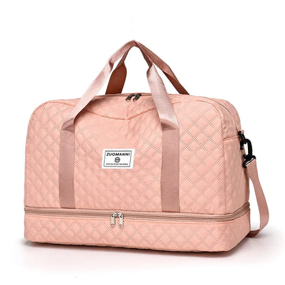 Compact Folding Travel Duffel Bag with Shoe Pocket