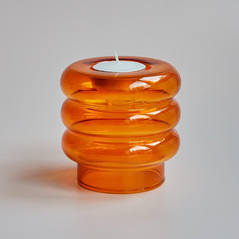 Double Glass Twist Candle Holder