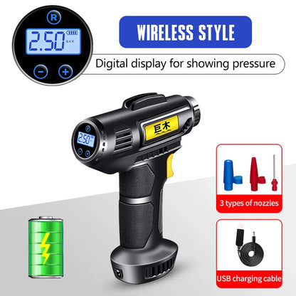 Compact 12V Car Tire Air Pump Compressor