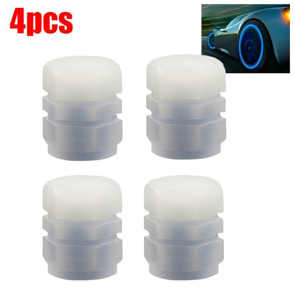 Glowing Car Tire Valve Stem Caps Set