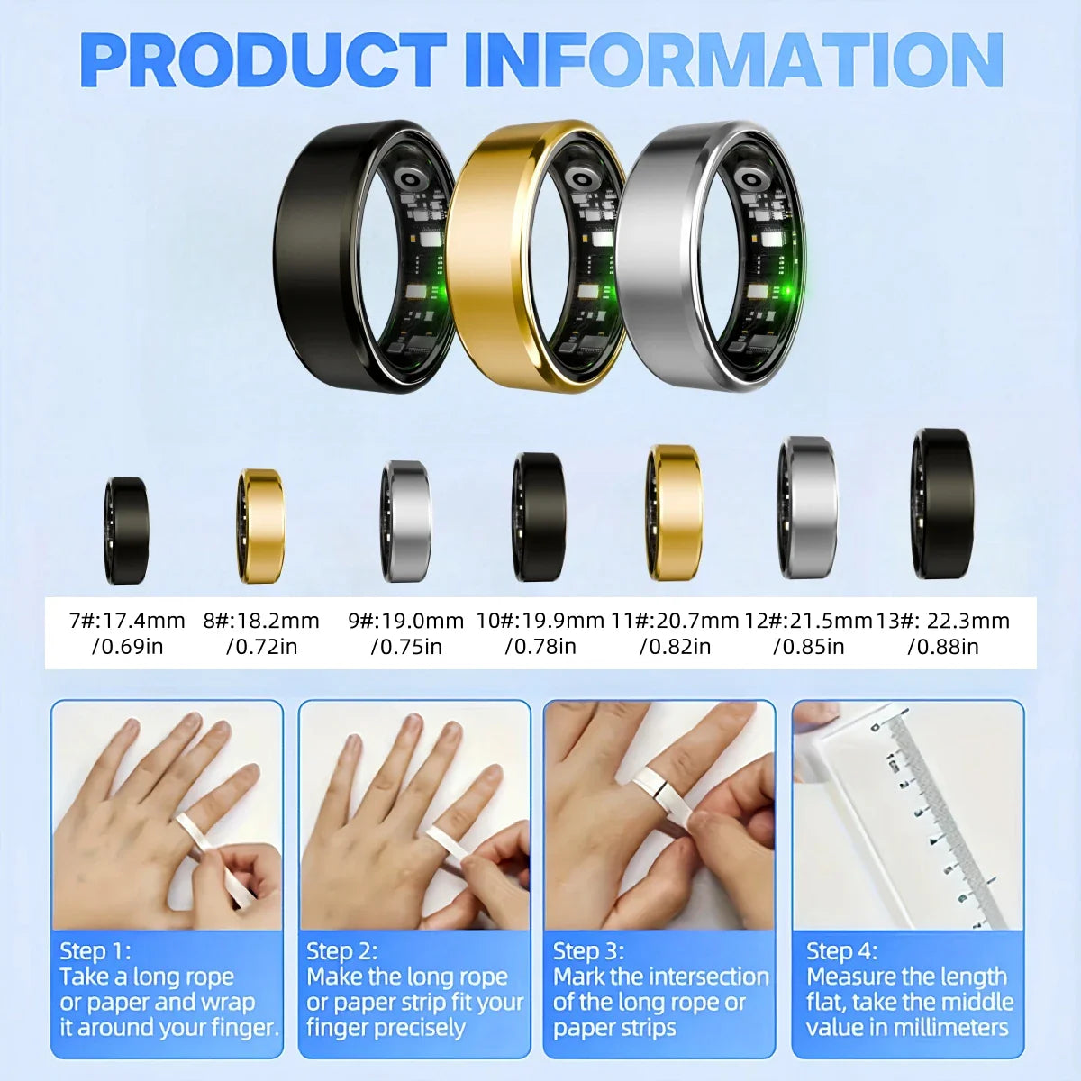 Advanced Fitness Ring with Sleep and Stress Tracking