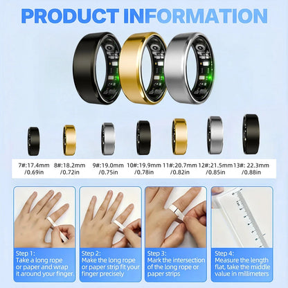 Advanced Fitness Ring with Sleep and Stress Tracking
