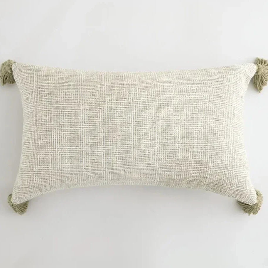 Stylish Home Decor Cushion Cover with Colorful Tassels