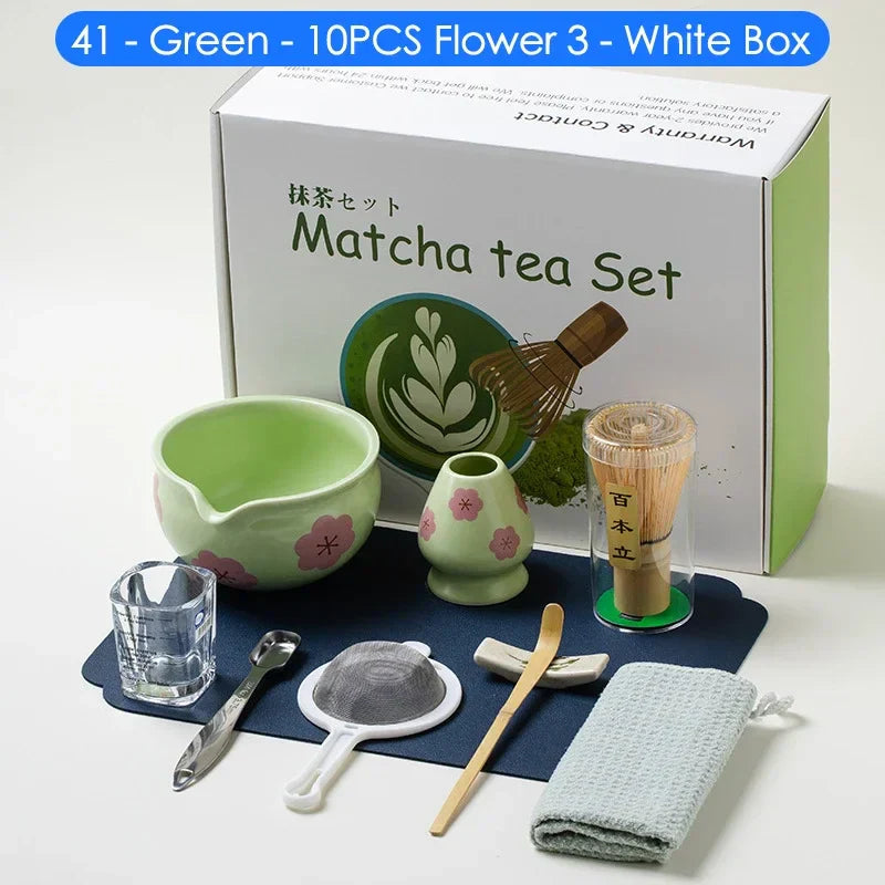 Variant image for Japanese Matcha Tea Set 10-Piece Natural Bamboo Ceramic Standard Size-8
