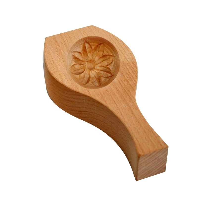 Natural Wood Crescent Dumpling Mould Tool