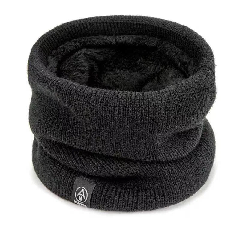 Warm Fleece Lined Knitted Scarf for Men and Women
