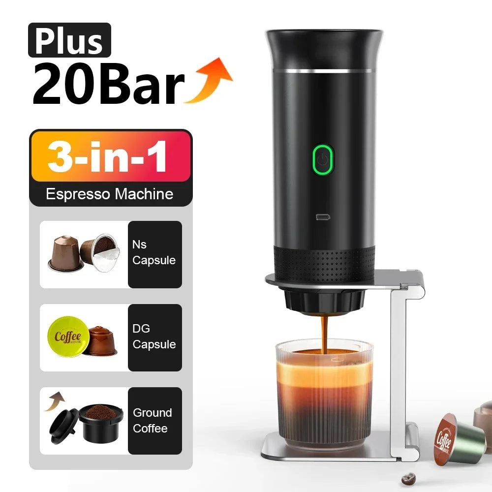 Compact Travel Coffee Maker 3-in-1 Espresso Machine