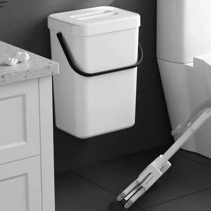 Space Saving Wall Mount Small Trash Can with Lid