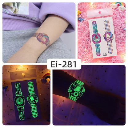 Glowing Fashion Watch Tattoo Sticker