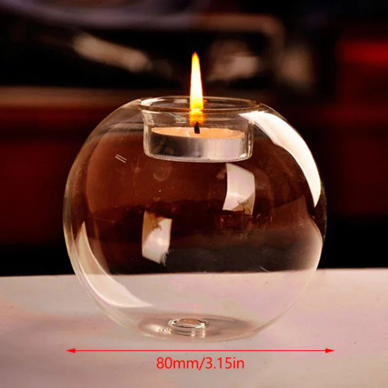 Clear Glass Round Tea Light Holder