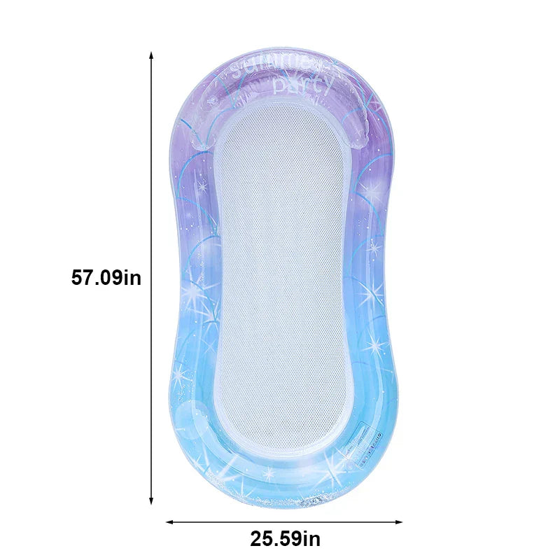 Comfortable Inflatable Pool Float with Mesh and Cup Holders