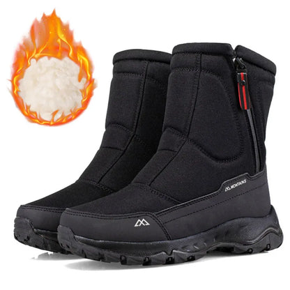 Warm Waterproof Men's Snow Boots for Winter Outdoor Use - Halri