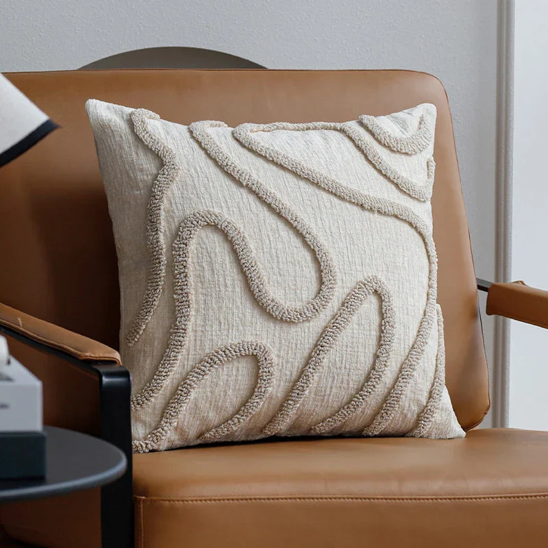 Cozy Chenille Throw Pillow with Simple Pattern - Halri