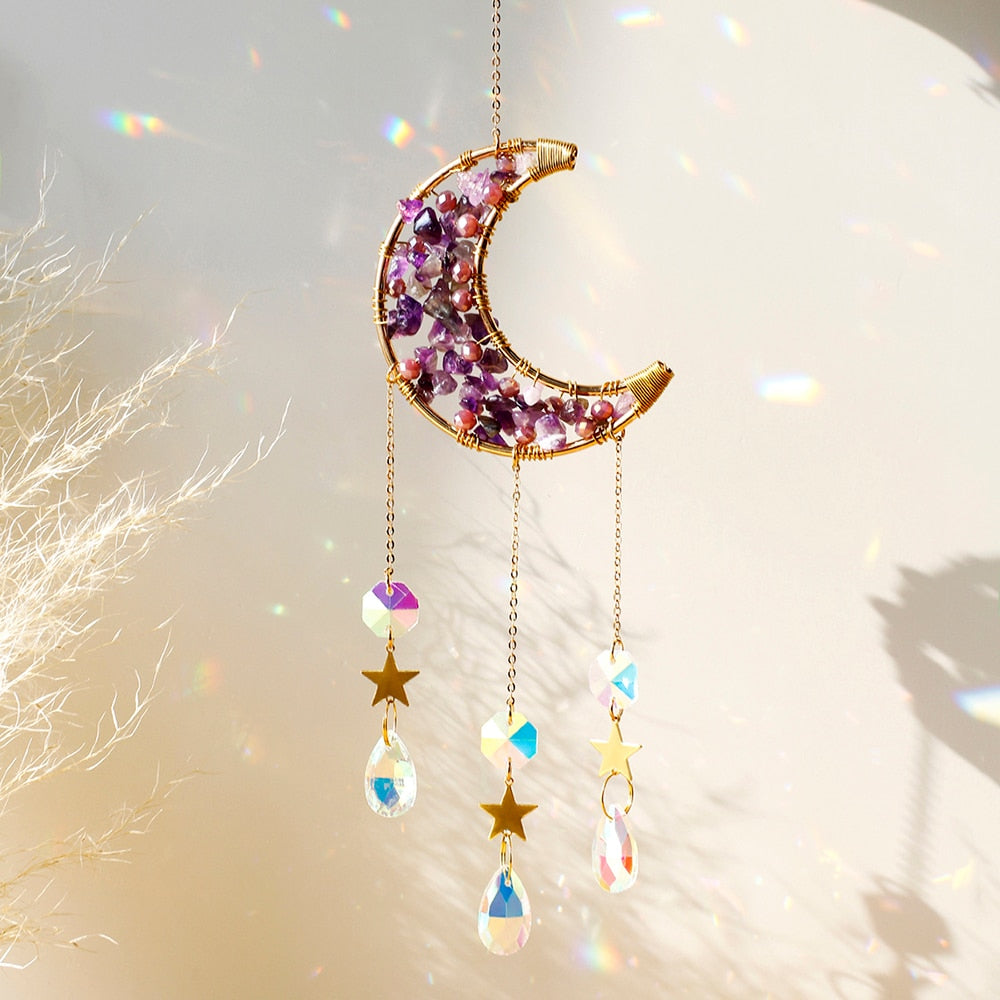 Sparkling Crystal Moon Wall Decoration