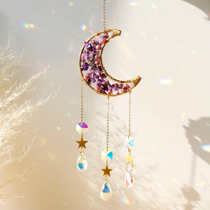 Sparkling Crystal Moon Wall Decoration