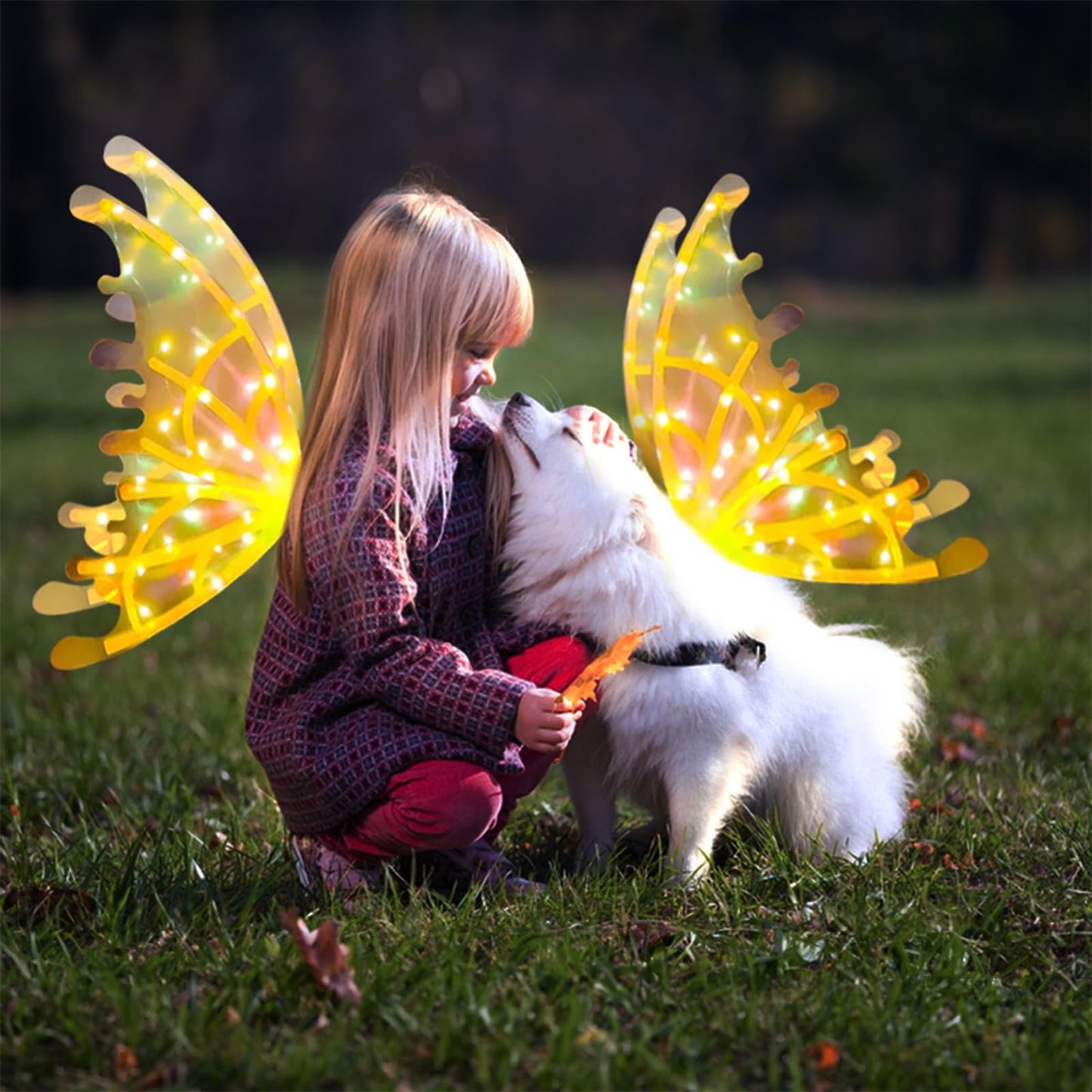 Bright LED Angel Wings Costume for Kids Adults