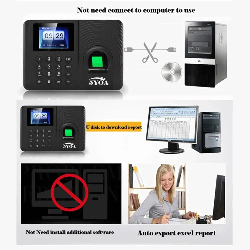 Digital Fingerprint Attendance Clock