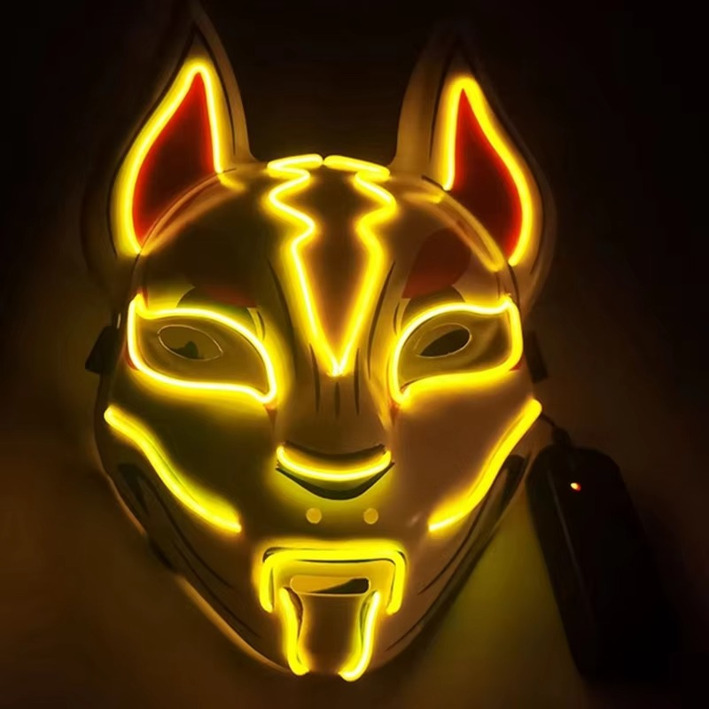 Glowing LED Fox Mask for Halloween Cosplay