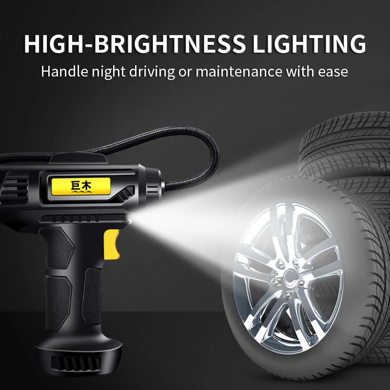 Compact 12V Car Tire Air Pump Compressor