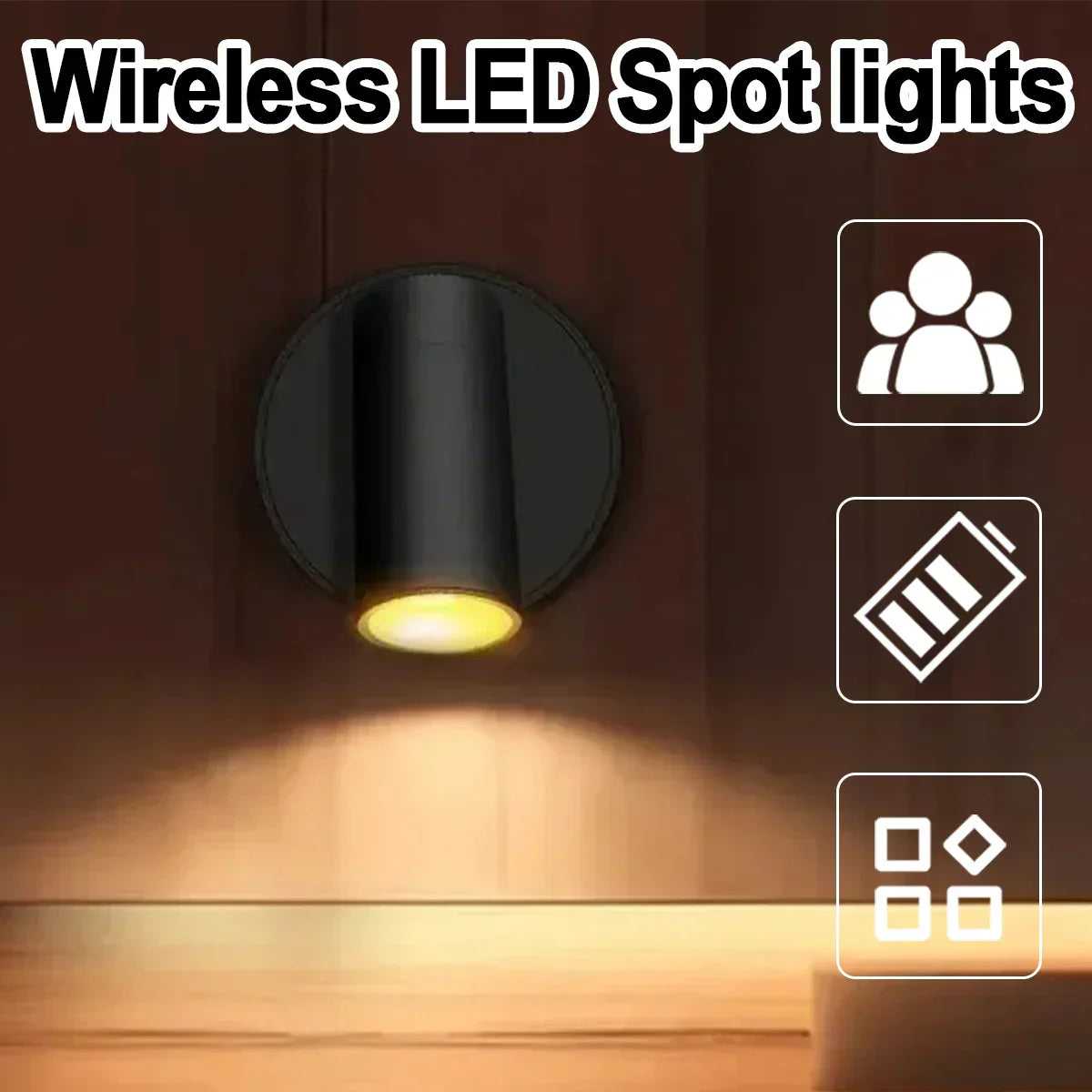 Bright Stick On LED Wireless Wall Light - Halri