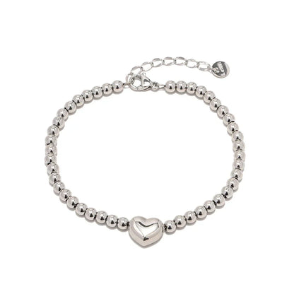 Luxurious 18k Gold Beaded Heart Bracelet