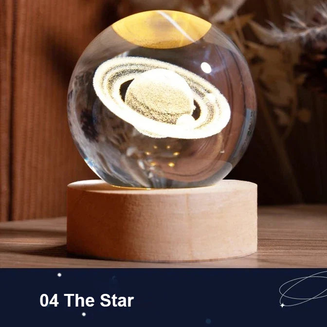 Cosmic Galaxy Night Lamp | LED Crystal Ball with Stars