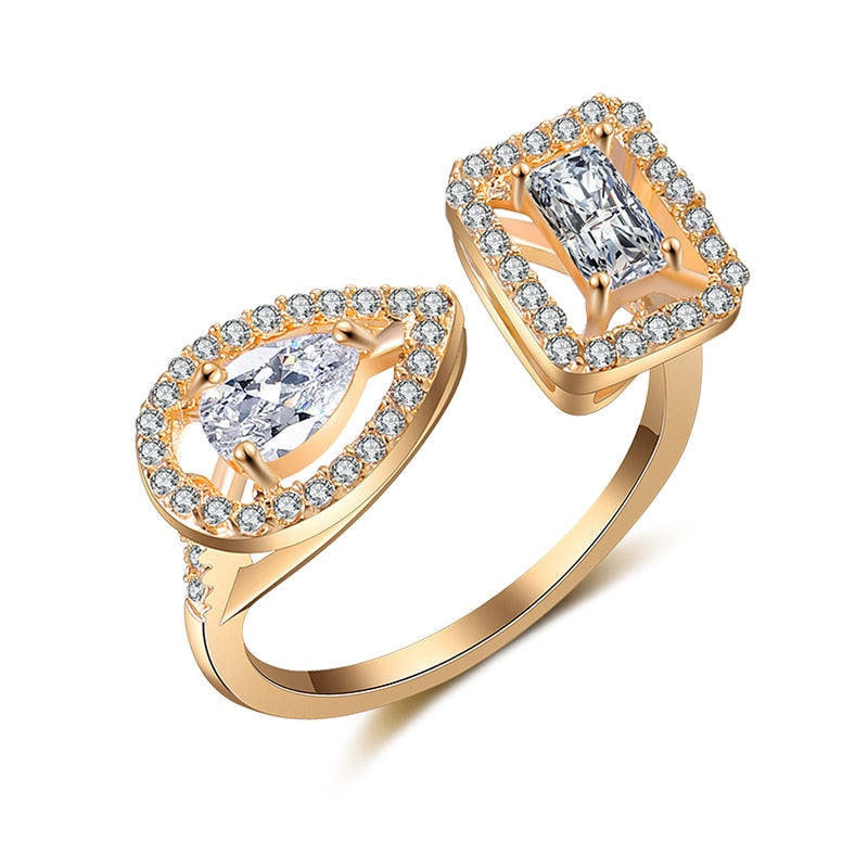 Elegant Teardrop Zircon Comfort Fit Ring