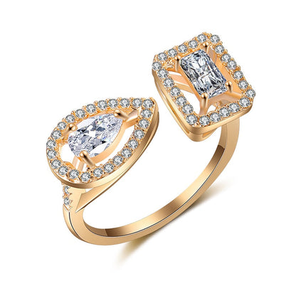 Elegant Teardrop Zircon Comfort Fit Ring