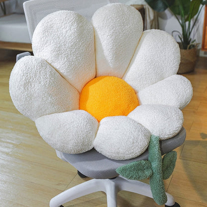 Comfortable Yellow Floral Cushion Pillow