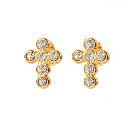 Delicate Silver Cross Earrings - Halri