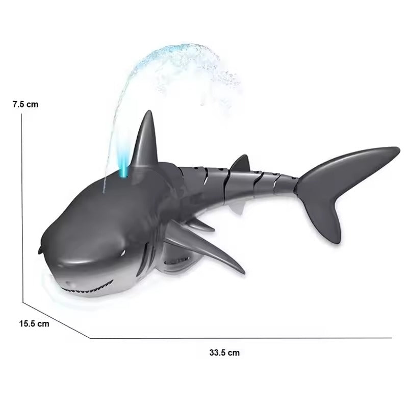 Shark Whale Spray Water Toy with 2.4G Remote Control, Bionic Spine, Realistic Swimming - Safe for Ages 6+