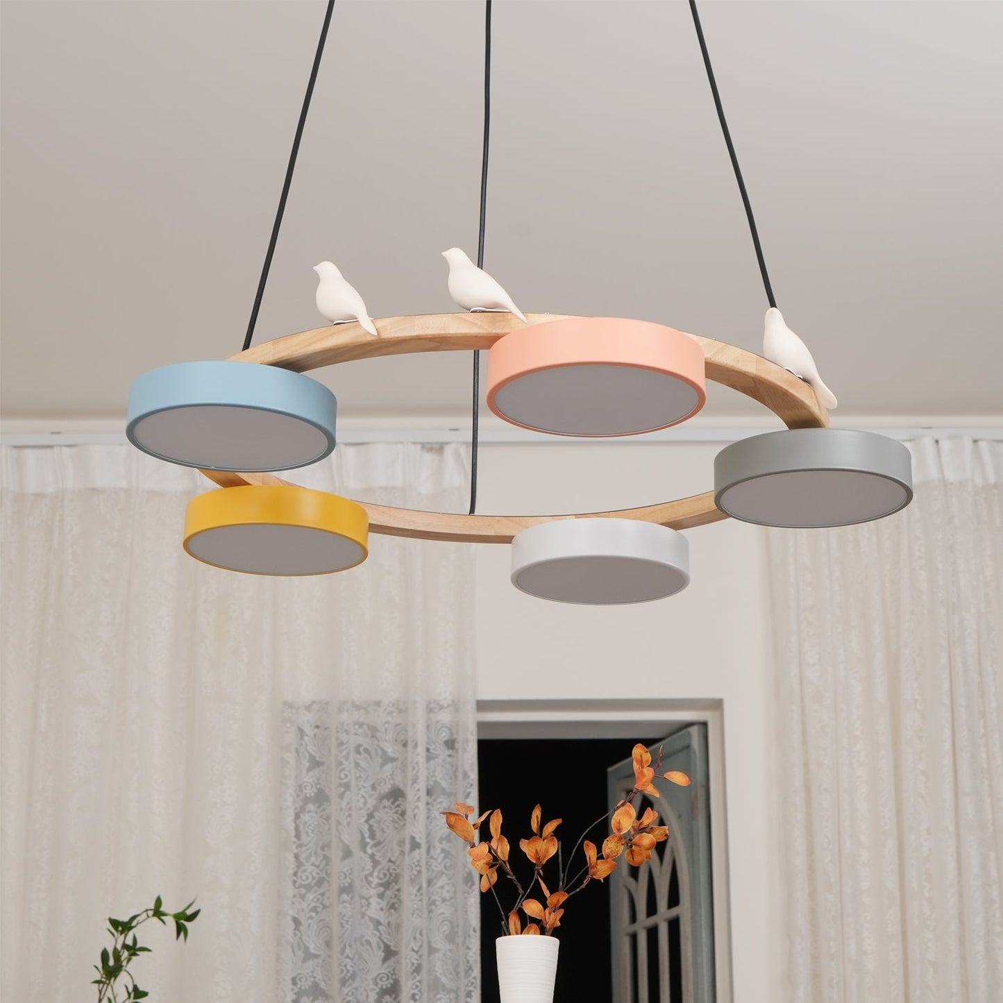 Beautiful Round Pendant LED Birdcage Light Fixture