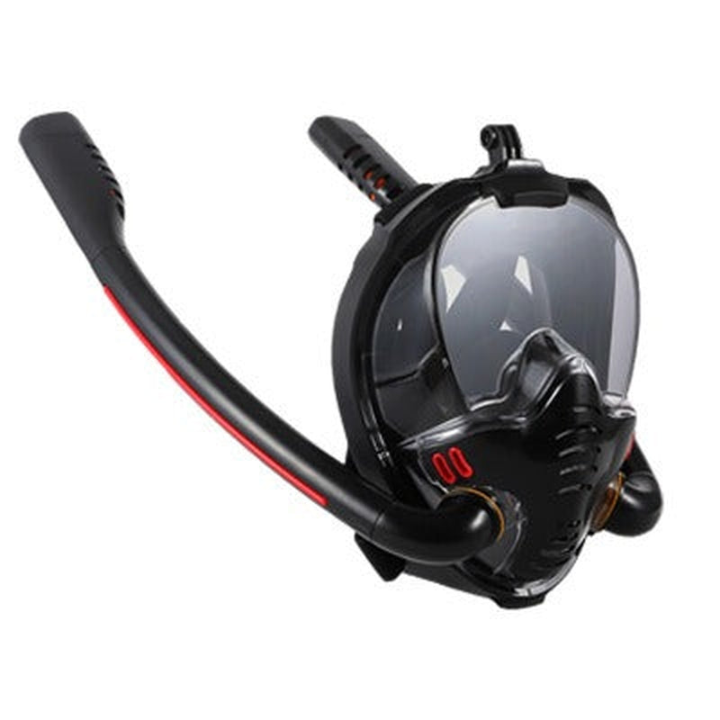 Silicone Full Dry Diving Mask with Double Air Tubes