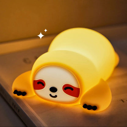 Silicone Sloth Night Light with Touch Control – Portable LED Lamp for Kids and Adults, 3 Brightness Levels, Rechargeable Battery 0