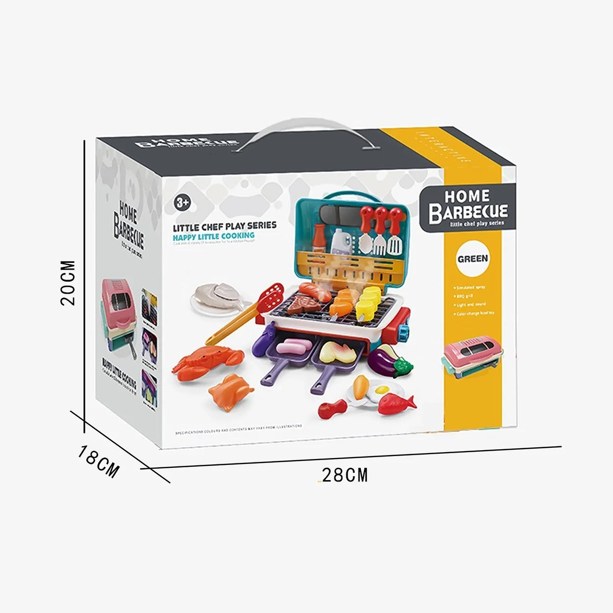 Simulated Barbecue Set with Sound, Light, Foldable Design & Easy to Carry, Safe for Ages 3+