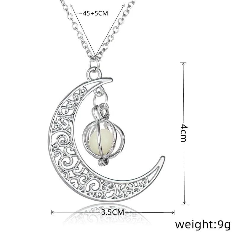 Glowing Moonstone Chain Necklace