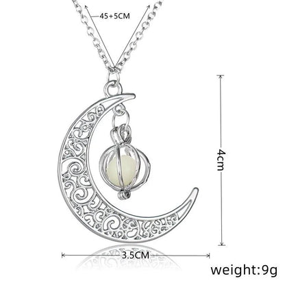 Glowing Moonstone Chain Necklace